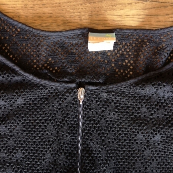 Le cove swimsuit cover black lace zip up 3x plus - Picture 5 of 7